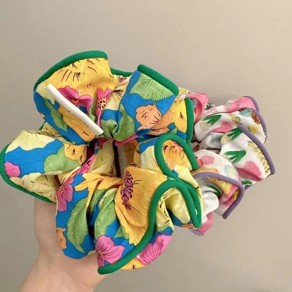 

Fragmented Flower Large Intestine Hair Ring Colorful Fabric Printing Hair Rubber Bands Headrope Elastic Hair Bands Child