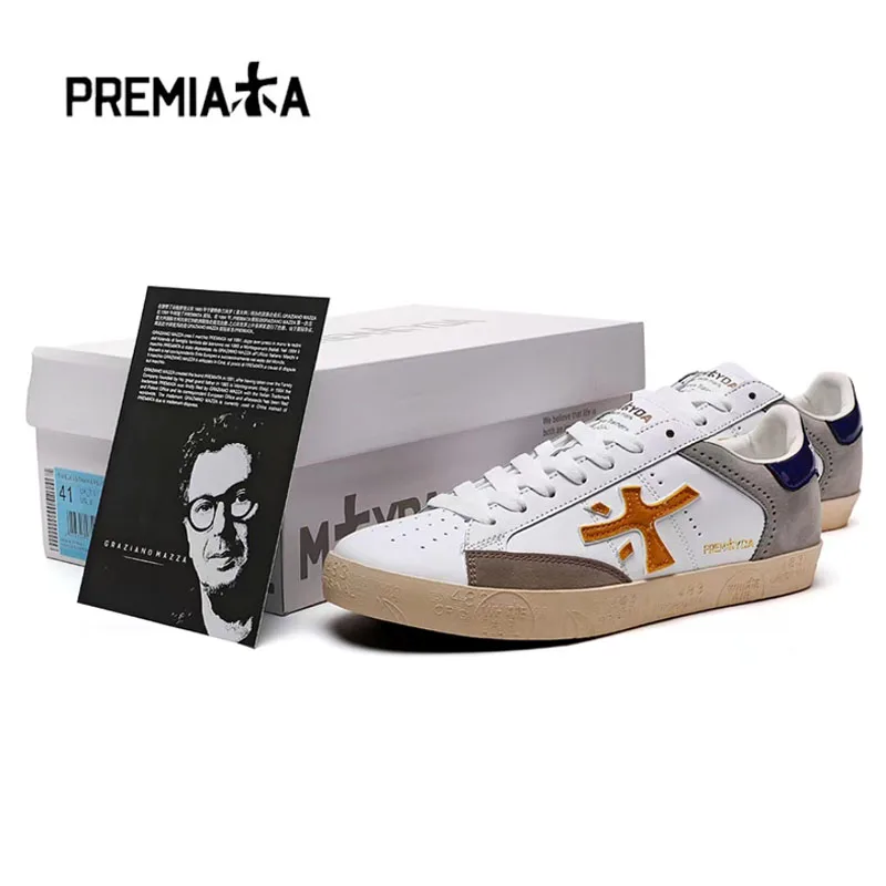 

PREMIATA Casual Shoes for Men Lightweight Breathable Men Shoes Flat Lace-Up Business Travel Unisex Tenis Masculino Men Sneakers