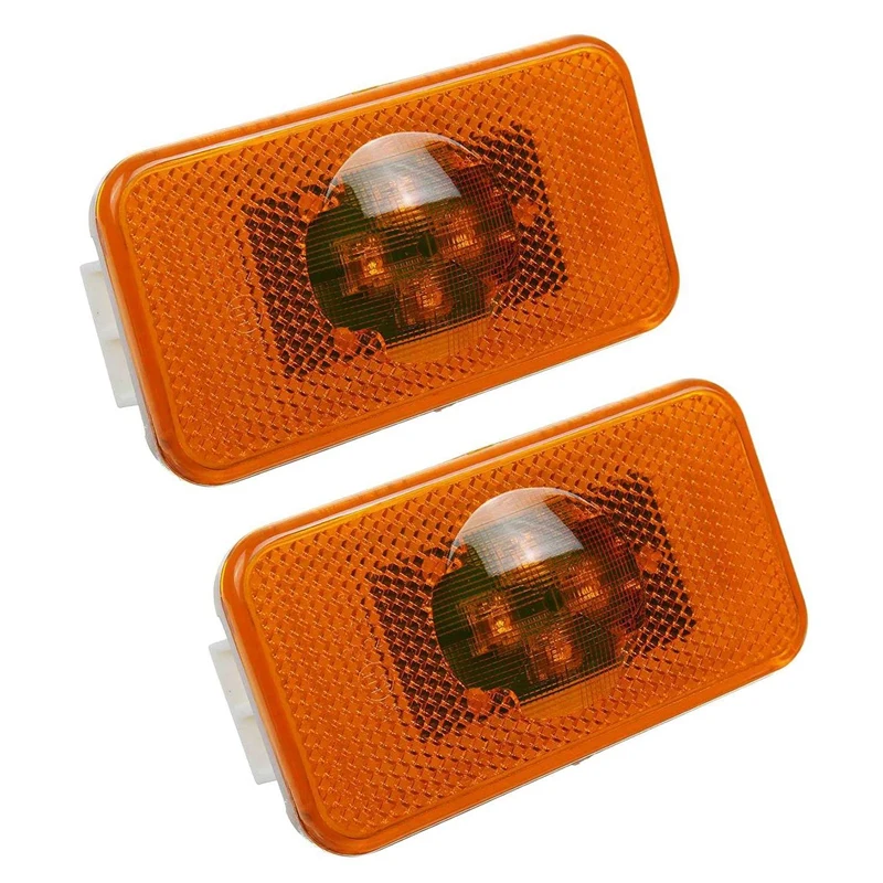 

16Pcs 24V Car Truck LED Side Marker Light 4Leds Amber Indicator Warning Lamps For Volvo Trucks FM/FH