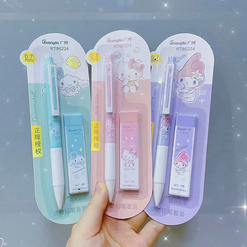Карандаш Sanrio Hellokitty Mymelody Cinnamoroll, милый мультяшный Карандаш 0,5/0,7, карандаш для студентов, Детские Канцелярские принадлежности из двух частей
Карандаш Sanrio Hellokitty Mymelody Cinnamoroll, милый мультяшный Карандаш 0,5/0,7, карандаш для студентов, Детские Канцелярские принадлежности из двух частей