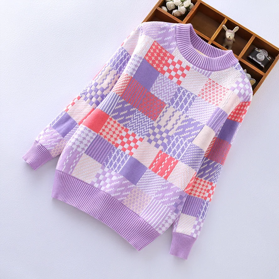 Kids Warm Sweaters Girls Fashion Pullovers Cotton Clothes Children Bottoming Shirt Teenage Cotton Plaid Fleece Lining Swearters
Kids Warm Sweaters Girls Fashion Pullovers Cotton Clothes Children Bottoming Shirt Teenage Cotton Plaid Fleece Lining Swearters