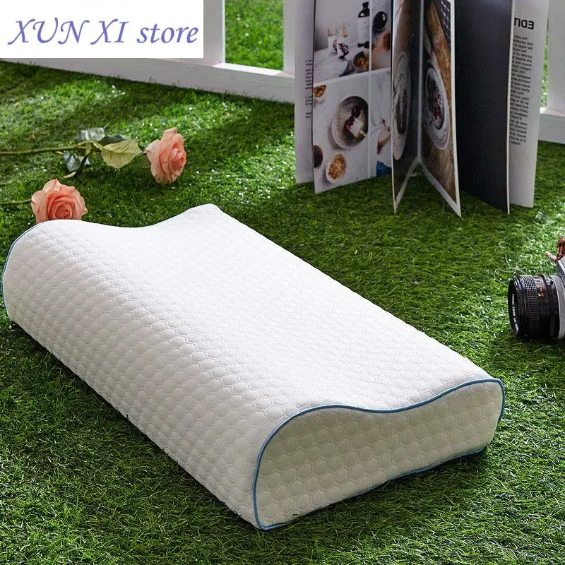 

New White Memory Foam Pillows Orthopedic Cervical Neck Pillow Sleeping Anti-mite Slow Rebound Pillow Bed with Pillowcase 50x30cm