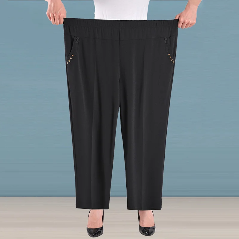 Women's Thin High-Waisted Cropped Pants, Loose Elastic Waist, Mother Casual Pants, Summer Fashion, New, XL-8XL
Women's Thin High-Waisted Cropped Pants, Loose Elastic Waist, Mother Casual Pants, Summer Fashion, New, XL-8XL