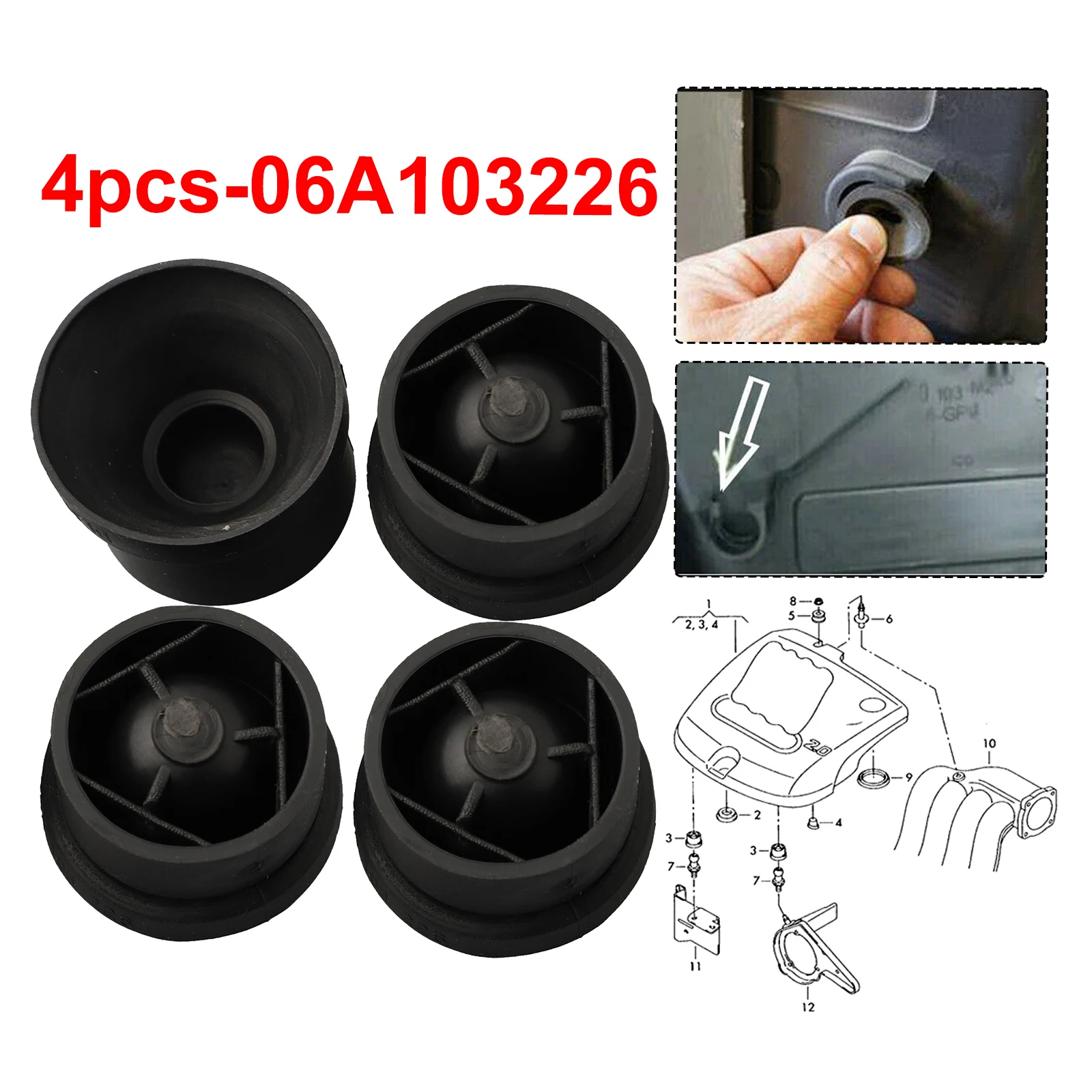 4PCS Mounting Clip For Q5/A8/S3/A4/S4/Avant/A5/S5 Vehicle Engine Cover Cushion Rubber Stop Jounce Bumper Grommet 06A103226
4PCS Mounting Clip For Q5/A8/S3/A4/S4/Avant/A5/S5 Vehicle Engine Cover Cushion Rubber Stop Jounce Bumper Grommet 06A103226