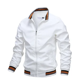 Jaqueta Bomber Casual Masculina: Estilo e Funcionalidade para a Primavera e Outono 7 Fashion Men’s Windbreaker Jacket White Casual Jacket Men Outdoor Waterproof Sports Coat Spring Summer Bomber jacket Men Clothing