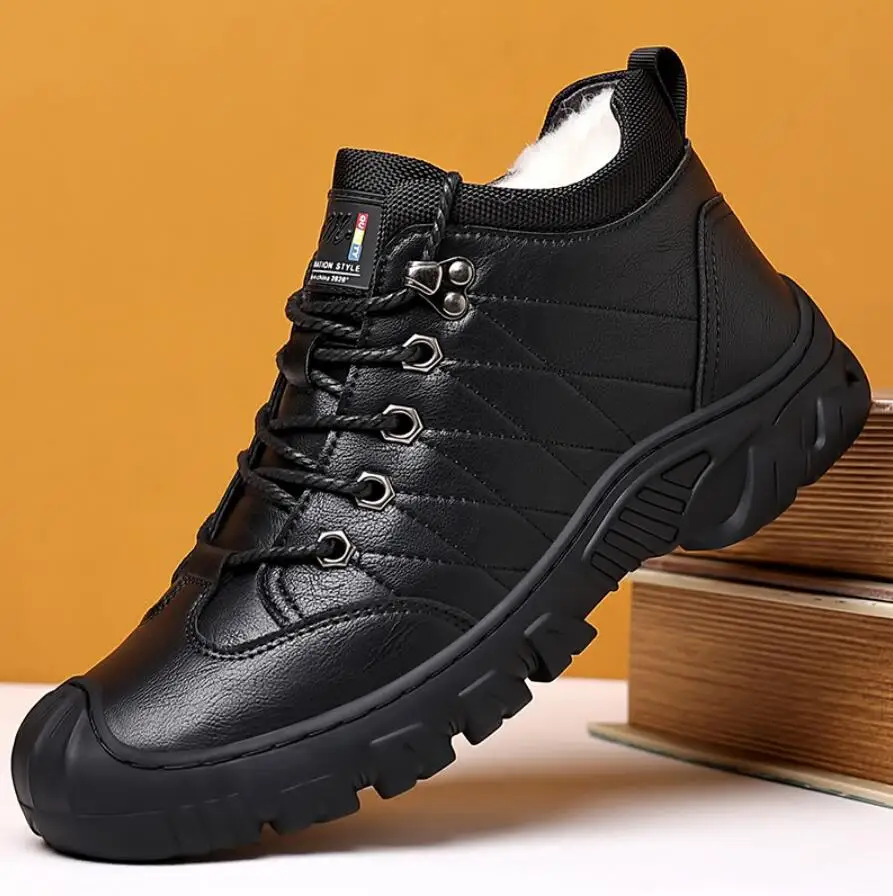 Winter Genuine Leather Men's Snow Boots Thick Fur Warm Ankle Boots Working Men Waterproof Outdoor Hiking Shoes Bota Masculina
Winter Genuine Leather Men's Snow Boots Thick Fur Warm Ankle Boots Working Men Waterproof Outdoor Hiking Shoes Bota Masculina