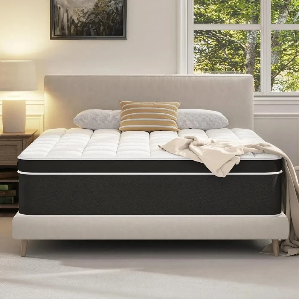 

Hybrid Mattress King Size With Memory Foam and Pocket Springs 12 Inch Firm King Mattress in a Box Matress Mattresses Bed Twin