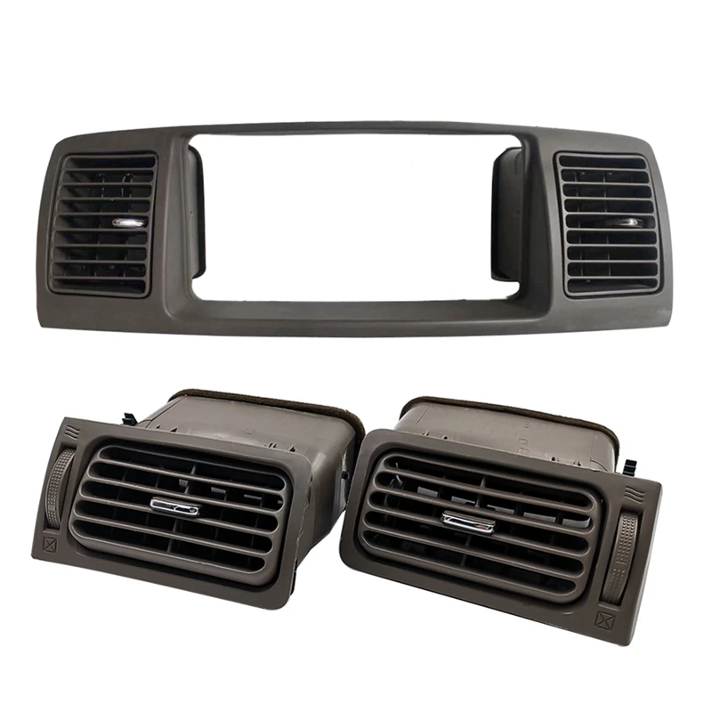 

3Pcs Car Dashboard A/C Air Conditioning Outlet Vent Panel Grille Frame Radio Fascia For Toyota Corolla E120 EX 03-06