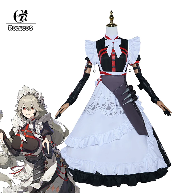 

ROLECOS Game Zenless Zone Zero Alexandrina Sebastiane Cosplay Costume Victoria Maid Uniform Palace Dress Halloween Party Outfit