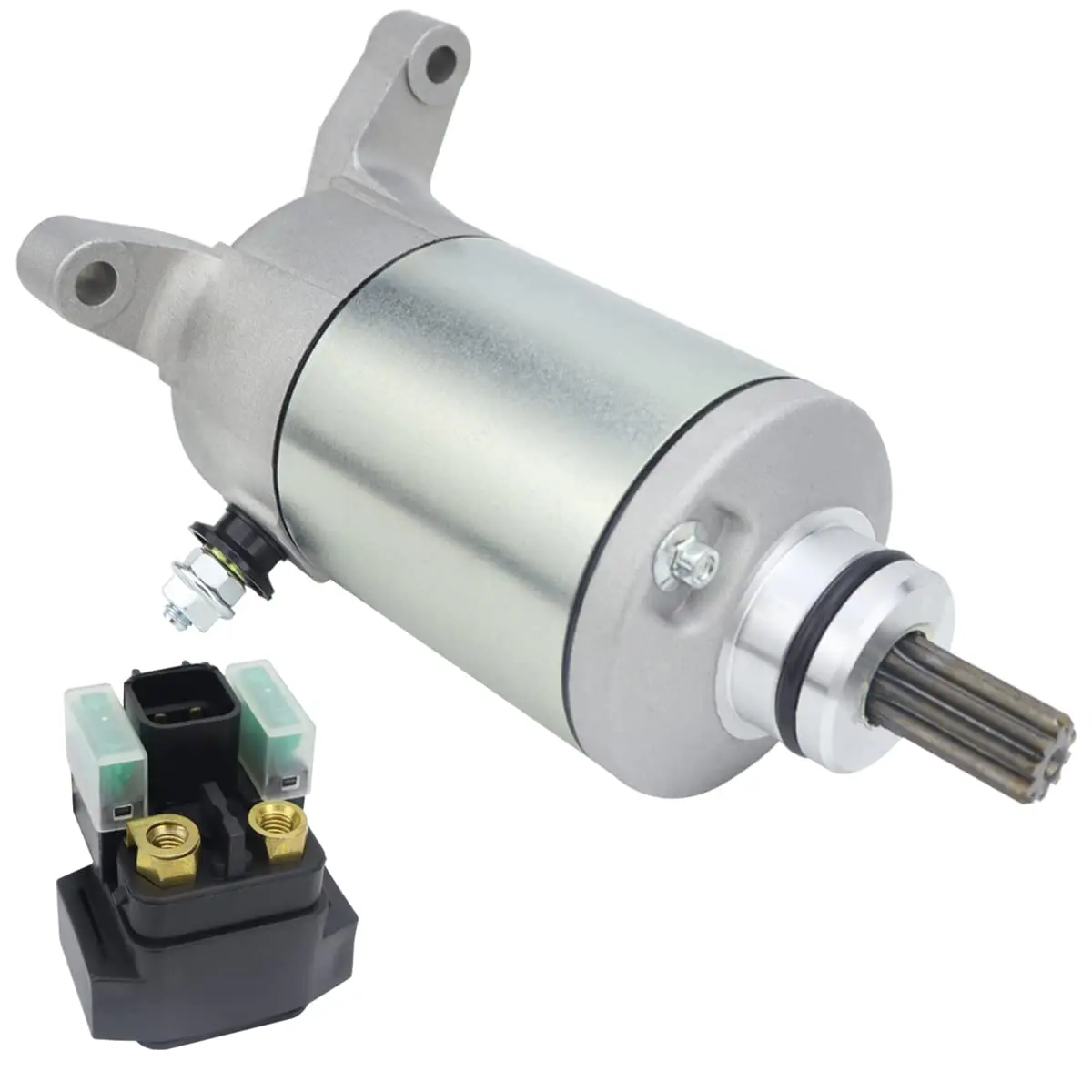 Starter & Relay for Suzuki Ozark 250 LT-F250 2002-2014| Quadsport 250 LT-Z250 2004-2009, 31100-02C10 18808 410-54046 41054046 SM
Starter & Relay for Suzuki Ozark 250 LT-F250 2002-2014| Quadsport 250 LT-Z250 2004-2009, 31100-02C10 18808 410-54046 41054046 SM