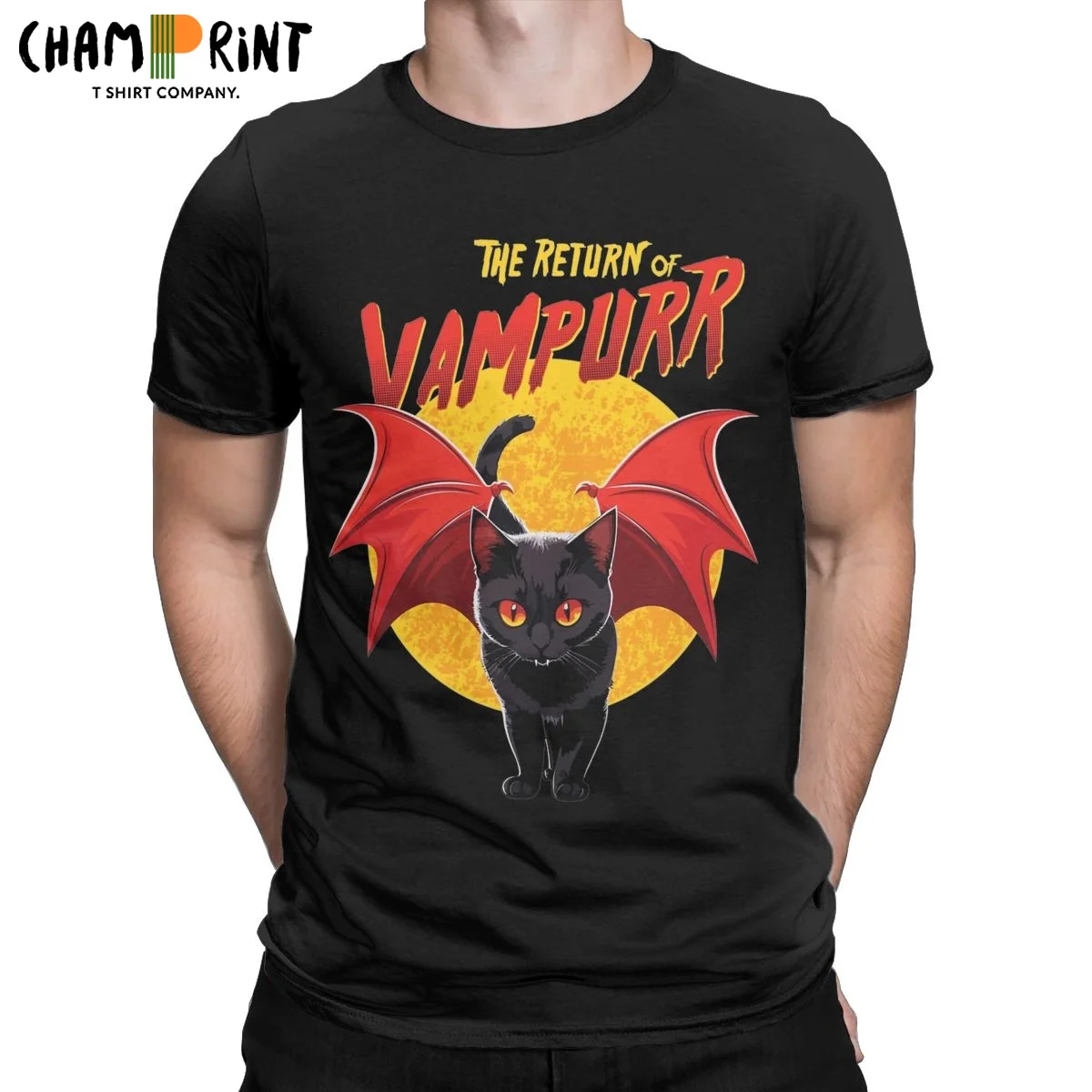Повседневная футболка с возвратом Vampurr, мужские футболки с круглым вырезом из чистого хлопка, футболки с коротким рукавом в виде черного кота на Хэллоуин, летняя одежда
Повседневная футболка с возвратом Vampurr, мужские футболки с круглым вырезом из чистого хлопка, футболки с коротким рукавом в виде черного кота на Хэллоуин, летняя одежда
