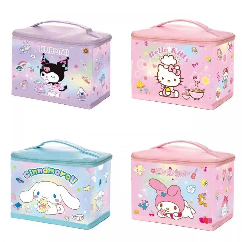 

Sanrios Kawaii Cinnamoroll милый мультяшный Kuromi My Melody Hello Kittys косметичка большая емкость коробка для хранения туалетных принадлежностей