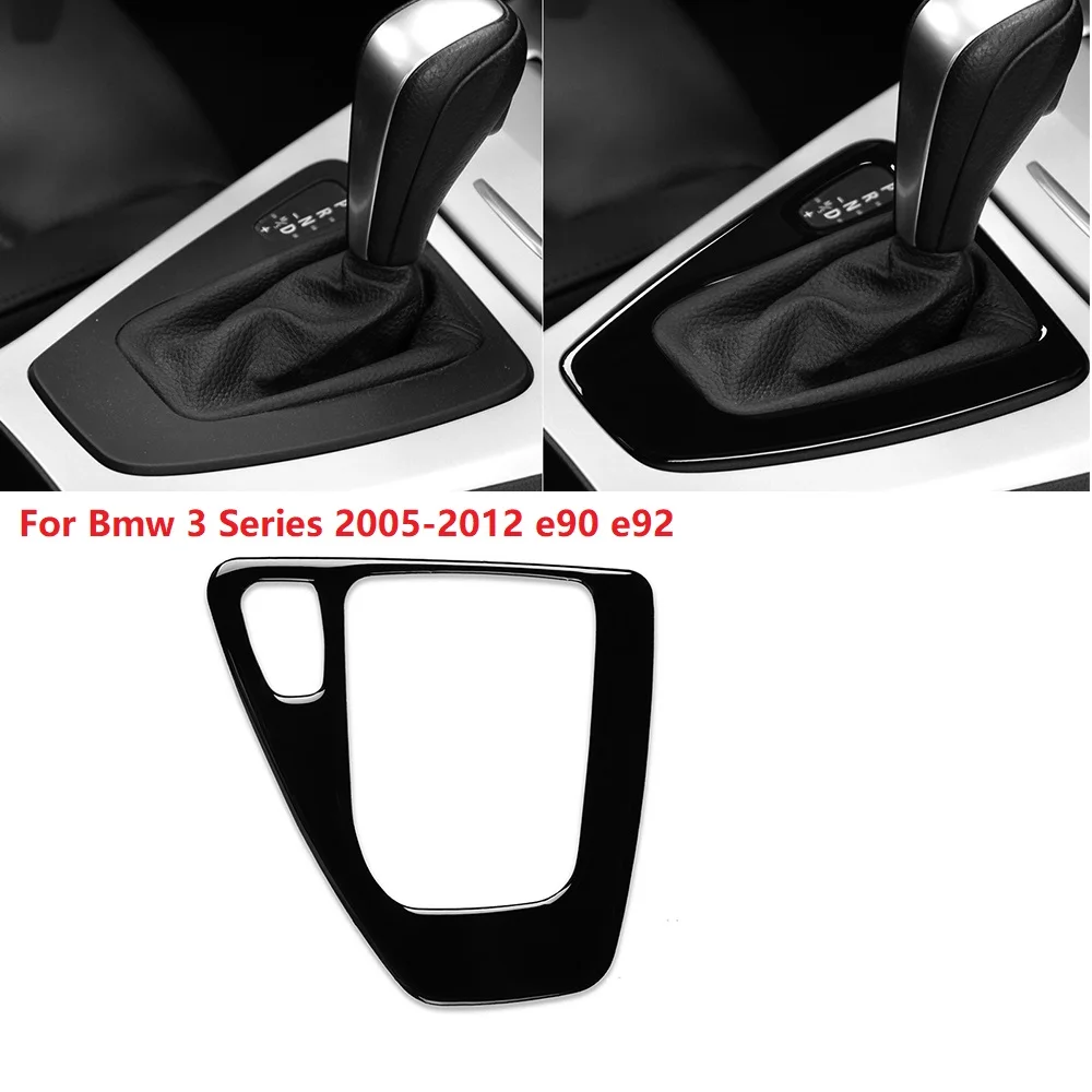 

For Bmw 3 Series 2005-2012 e90 e92 Piano Black Gear Plastic Plate Panel Cover Trim Car Interior Accessoriers Decoration Sticker