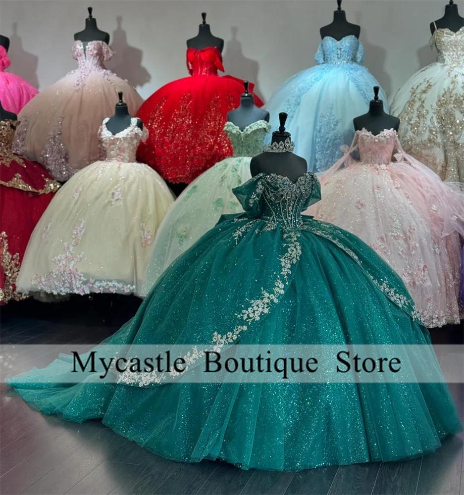 Emerald Green Tulle Quinceanera Dresses 2024 With Bow Ball Gown Lace Applique Beaded Corset Sweet 16 Dress Vestidos De Anos
Emerald Green Tulle Quinceanera Dresses 2024 With Bow Ball Gown Lace Applique Beaded Corset Sweet 16 Dress Vestidos De Anos