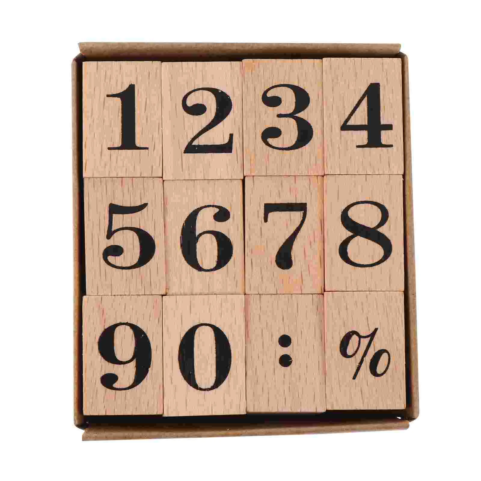 

Wooden Stamp Set DIY Craft Numbers Planner Arabic Numerals Stamps Seal Scrapbook Alphabet