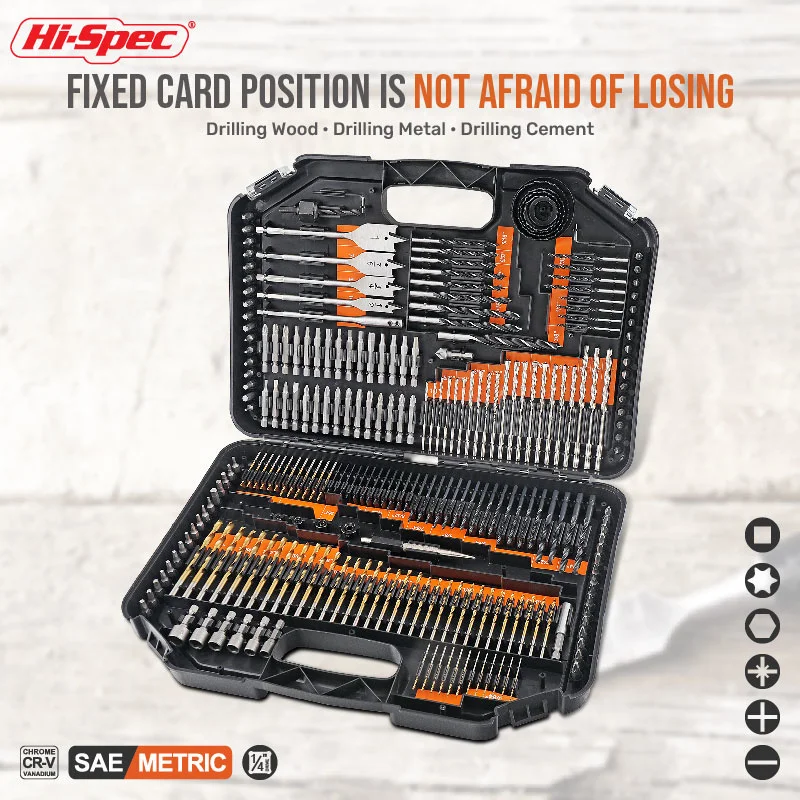 Hi-Spec HSS Cobalt Twist Drill Bit Set Metric Straight Shank With Metal Case For Stainless Steel Wood Drilling |