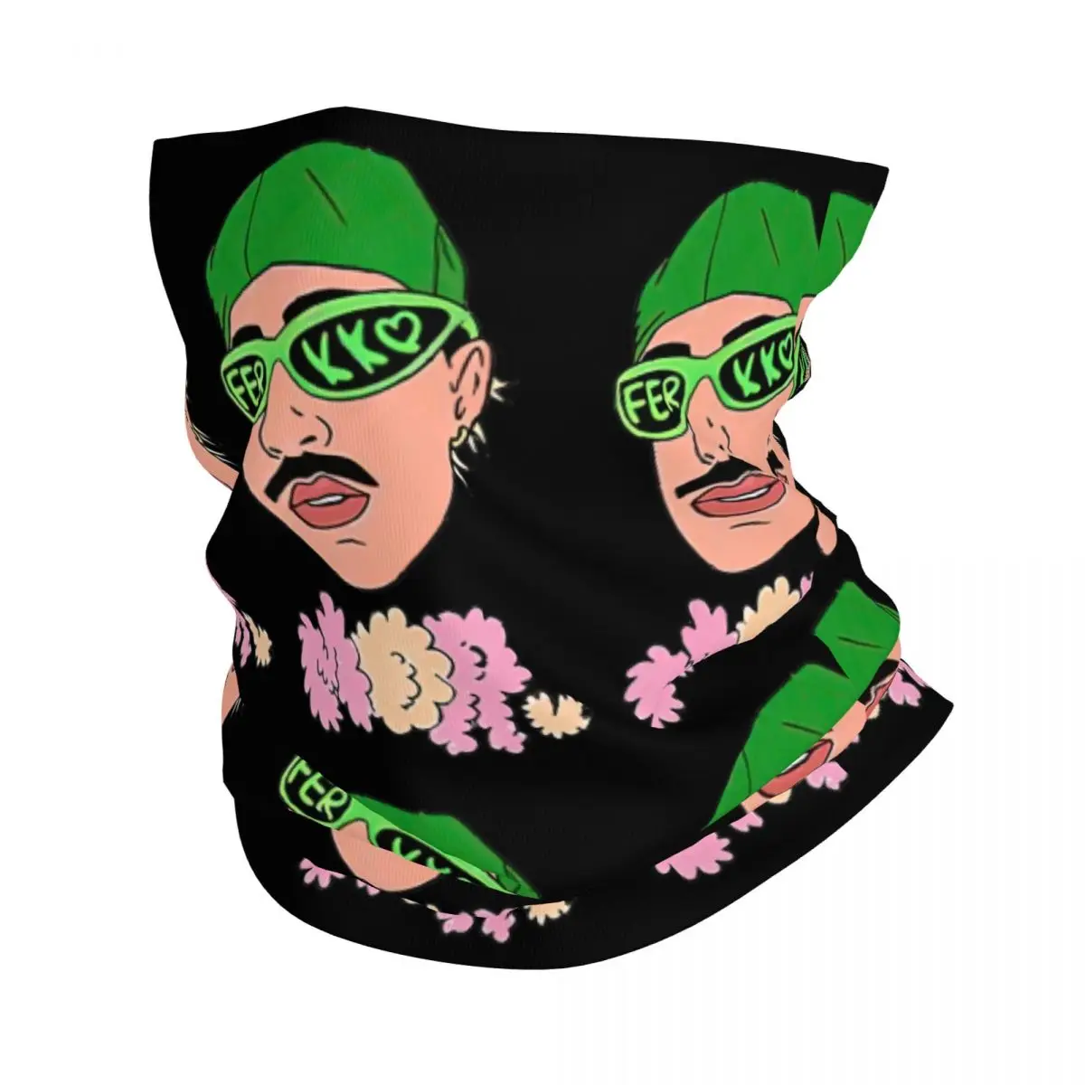 

Ferxxo Mor Retro Music Feid Bandana Neck Gaiter Printed Balaclavas Wrap Scarf Cycling Outdoor Sports for Men Adult Breathable