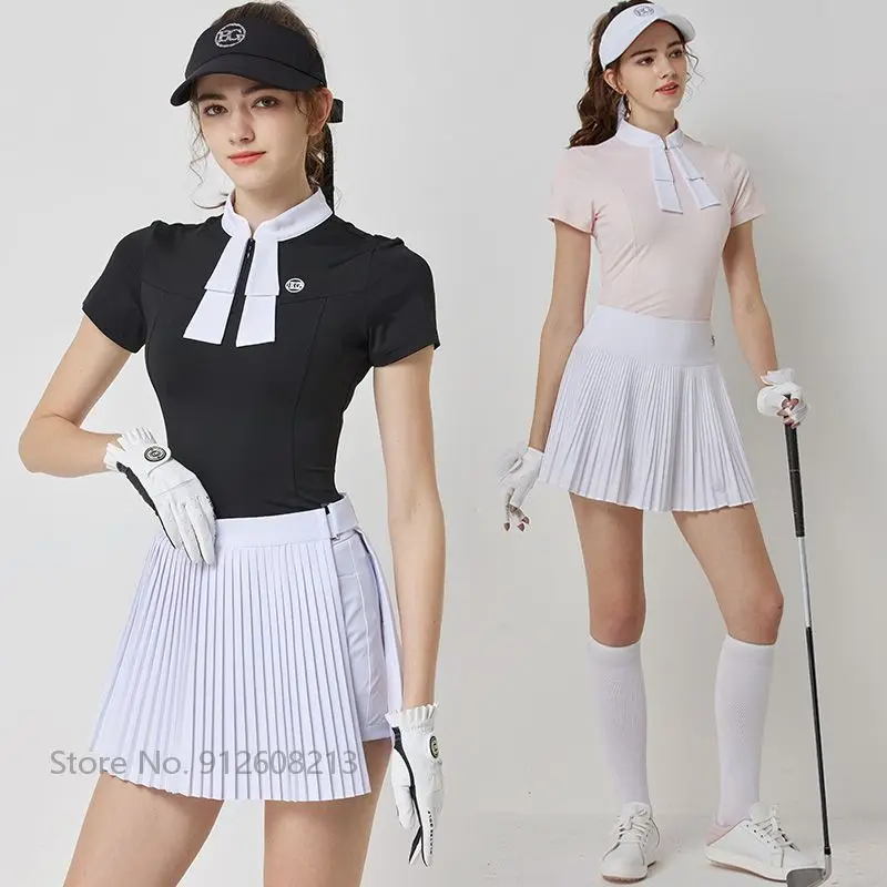 Blktee Fast Dry Golf Clothing Female Sports Tops with Tie Short-sleeve Shirt Women Pleated Skirt Golf High Waist Pantskirt Sets
Blktee Fast Dry Golf Clothing Female Sports Tops with Tie Short-sleeve Shirt Women Pleated Skirt Golf High Waist Pantskirt Sets