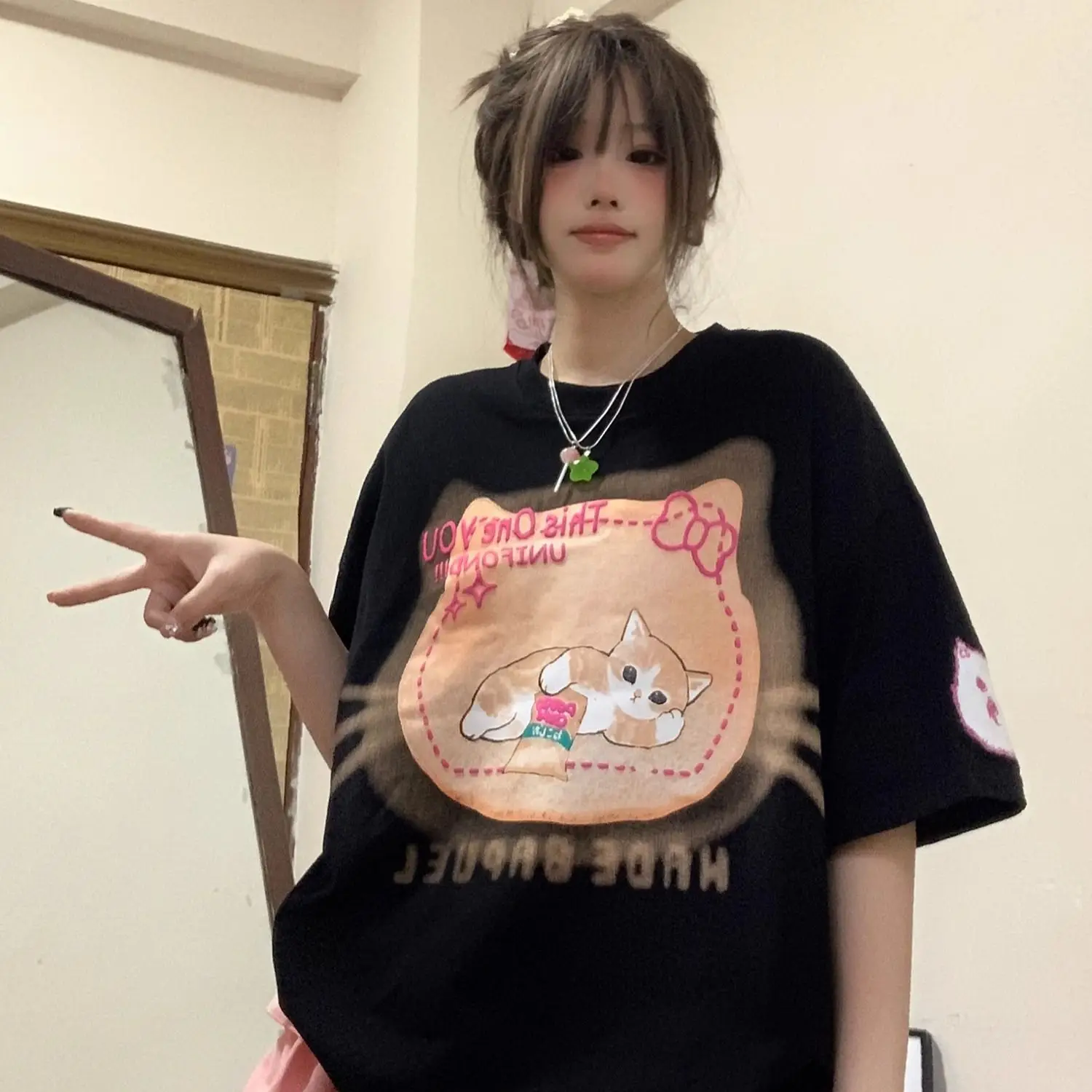 Новинка 2024 футболка из чистого хлопка Hello Kitty Свободный Топ из хлопка с аниме милой кошкой бантом мультяшная одежда модные трендовые Игрушки для девочек Подарки
Новинка 2024 футболка из чистого хлопка Hello Kitty Свободный Топ из хлопка с аниме милой кошкой бантом мультяшная одежда модные трендовые Игрушки для девочек Подарки