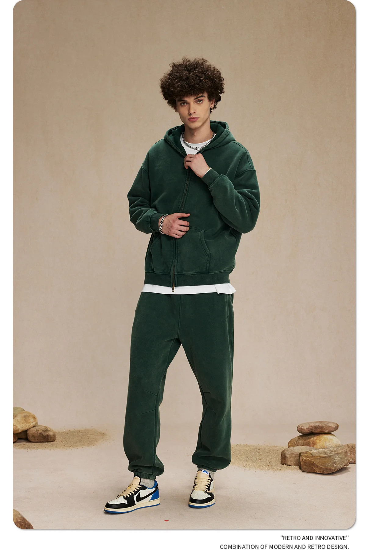 IEFB Men's Wear Wax Printing Vintage Male Hoodies Oversized Loose Zipper Water Washed Plush Sweatshirt Trendy New 9C9349 65
