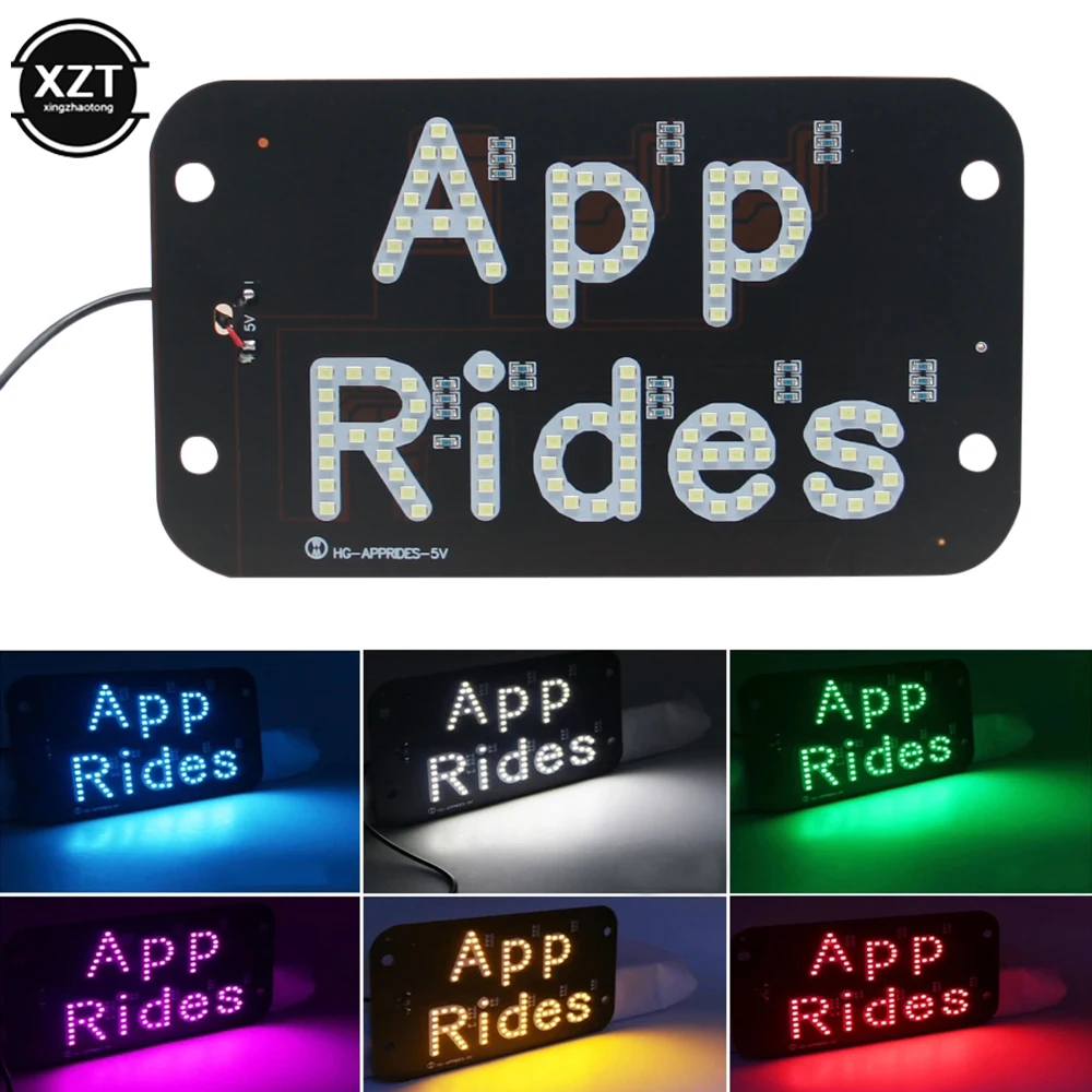

APP Rides Car Sign Rideshare Accessories Car Windscreen Cab Indicator Lamp LED Taxi Roof Light 5V Warning Light