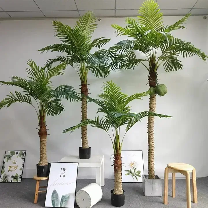 

Artificial Palm Tree Coconuts Tree Large Faux Tropical Silk Palm Fake Trees for Outdoors Indoor Decor Hawaiian Simulation Plant