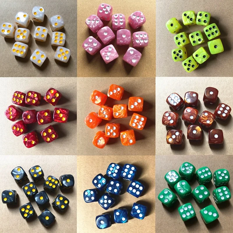 10Pcs/set Round Corner Pearl Gem Dice 6 Sided 16mm Dice Playing Table Board Bar Games Party Funny Tools Entertainment Supplies
10Pcs/set Round Corner Pearl Gem Dice 6 Sided 16mm Dice Playing Table Board Bar Games Party Funny Tools Entertainment Supplies