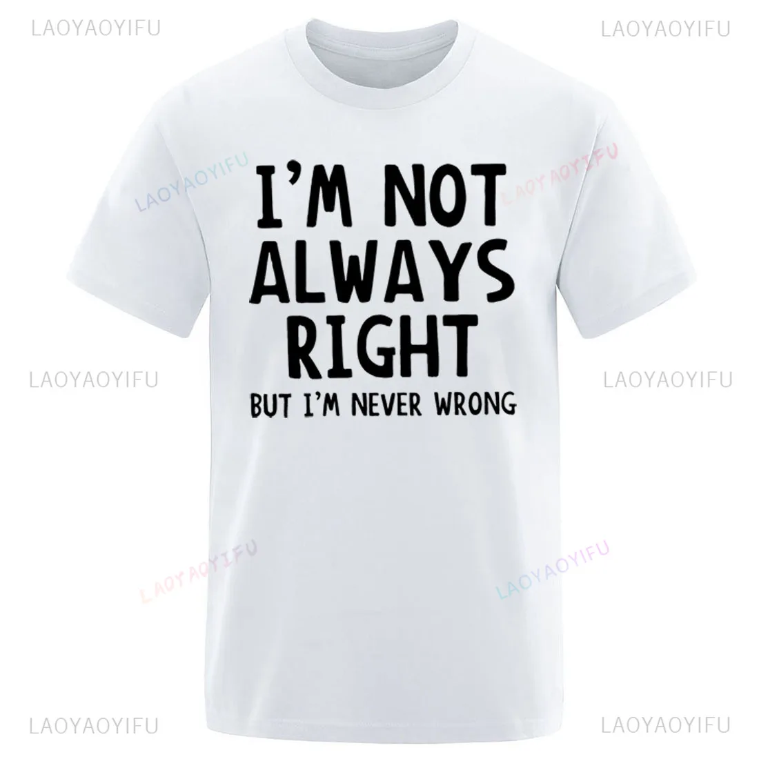 TShirt Men Fashion Men Casual I'm Not Always Right But I'm Never Wrong Short Sleeve Male Funny Tops Summer T Shirt
TShirt Men Fashion Men Casual I'm Not Always Right But I'm Never Wrong Short Sleeve Male Funny Tops Summer T Shirt