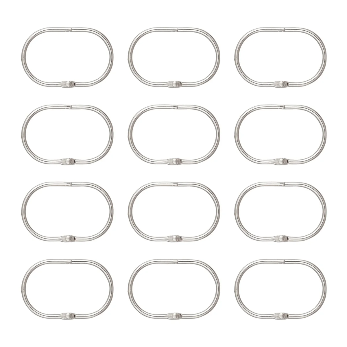 12 Pcs Open Shower Curtain Hook Rings Oval Hanging for Rod Hooks Metal Bathroom Silver
12 Pcs Open Shower Curtain Hook Rings Oval Hanging for Rod Hooks Metal Bathroom Silver