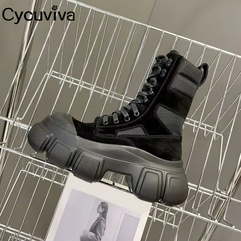 Autumn New Lace Up Platform Chelsea Boots Women Thick Sole Black Suede Mid Calf Short Boot Designer Brand Motorcycle Boots Women 
Autumn New Lace Up Platform Chelsea Boots Women Thick Sole Black Suede Mid Calf Short Boot Designer Brand Motorcycle Boots Women