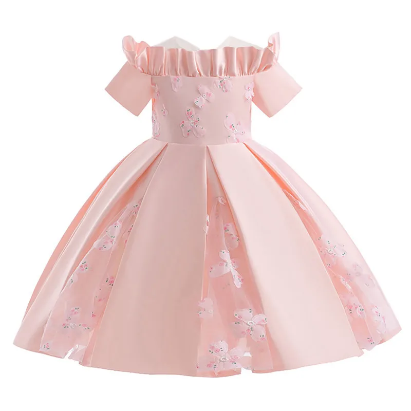 

Elegant Kids Pleated Princess Party Dress Wedding Bridesmaid Prom Gown For Flower Girls Birthday Clothes Teens Evening Ball Gown