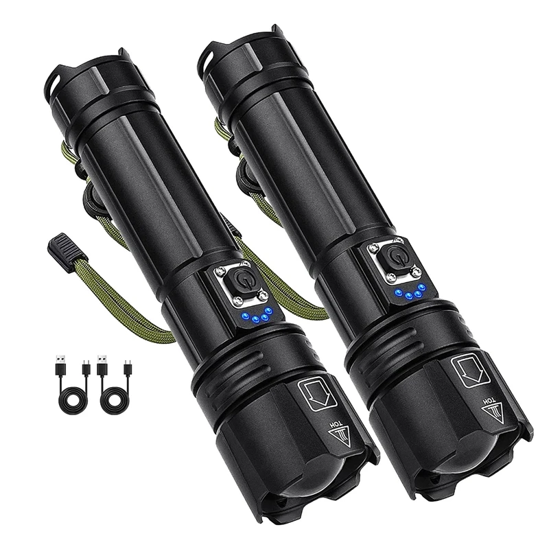 2Pcs LED Rechargeable XHP70 Flashlights Super Bright Flashlight For Emergency Camping
2Pcs LED Rechargeable XHP70 Flashlights Super Bright Flashlight For Emergency Camping