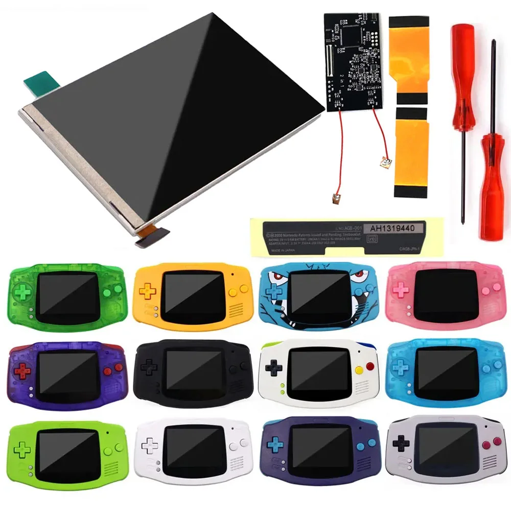

HISPEEDIDO GBA LCD IPS V2 Kits Mod Replacements Screen Housing Shell Case Button Stickers for Gameboy Adavance