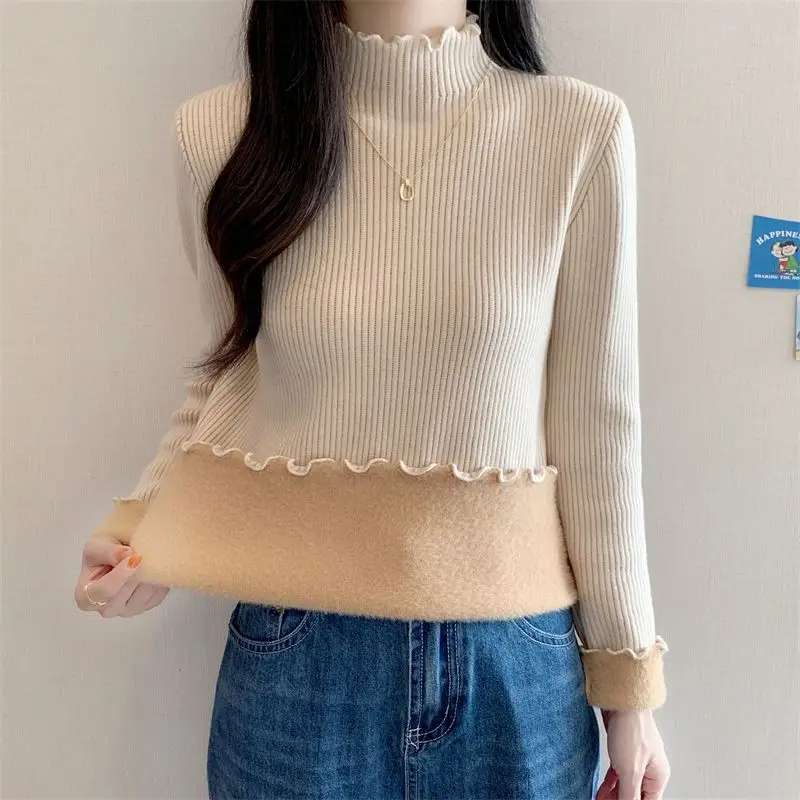 Yasuk Winter Fashion Casual TShirts Pullover Women's Slim Simple Lace Soft Knitted Turtleneck Sweater Solid Warm Thick Velvet
Yasuk Winter Fashion Casual TShirts Pullover Women's Slim Simple Lace Soft Knitted Turtleneck Sweater Solid Warm Thick Velvet