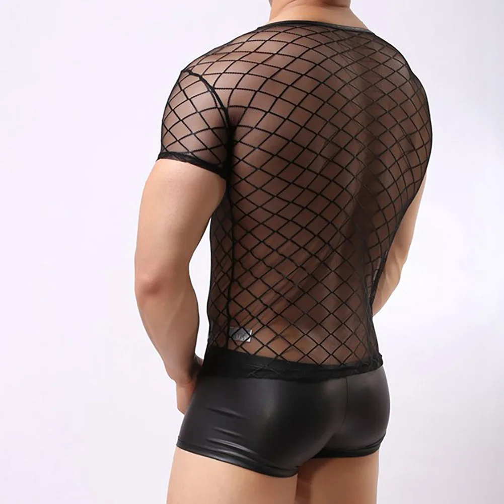 Mens See-Through Short Sleeve T-Shirt Summer Tops Mesh Breathable Tops Sexy Skin Tight Fitted Leisure Shirts Gay Tee Costumes
Mens See-Through Short Sleeve T-Shirt Summer Tops Mesh Breathable Tops Sexy Skin Tight Fitted Leisure Shirts Gay Tee Costumes