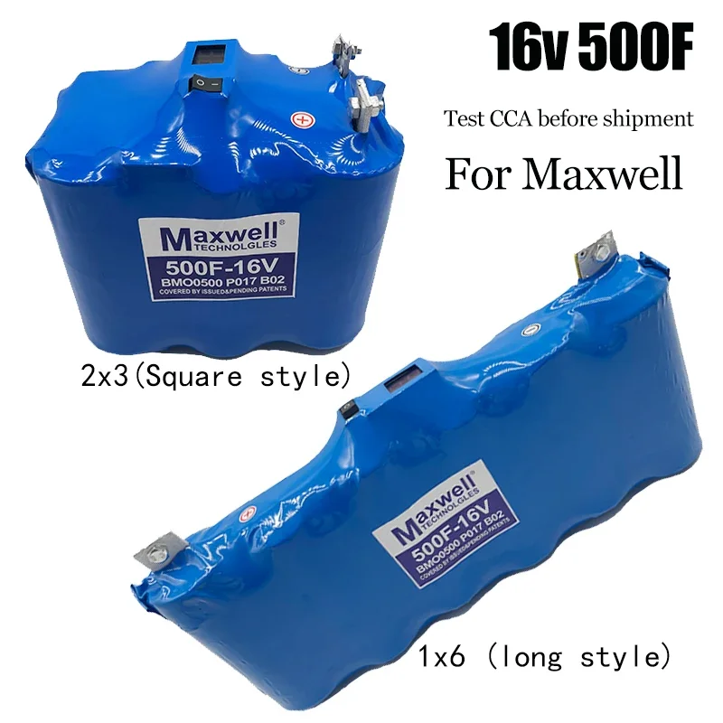 

For Maxwell Super Farad Capacitor 16V 500F Automobile Rectifier 2.7V 3000F W/ Equalization Board Voltage Display Audio Capacitor
