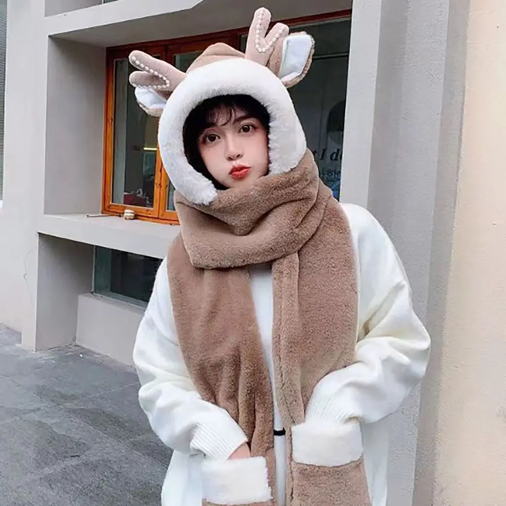 Cute Pearl Antlers Hat Scarf Gloves Set 2023 New Winter Brimless Ear Protection Hat Bonnet Caps Women Girls 
Cute Pearl Antlers Hat Scarf Gloves Set 2023 New Winter Brimless Ear Protection Hat Bonnet Caps Women Girls
