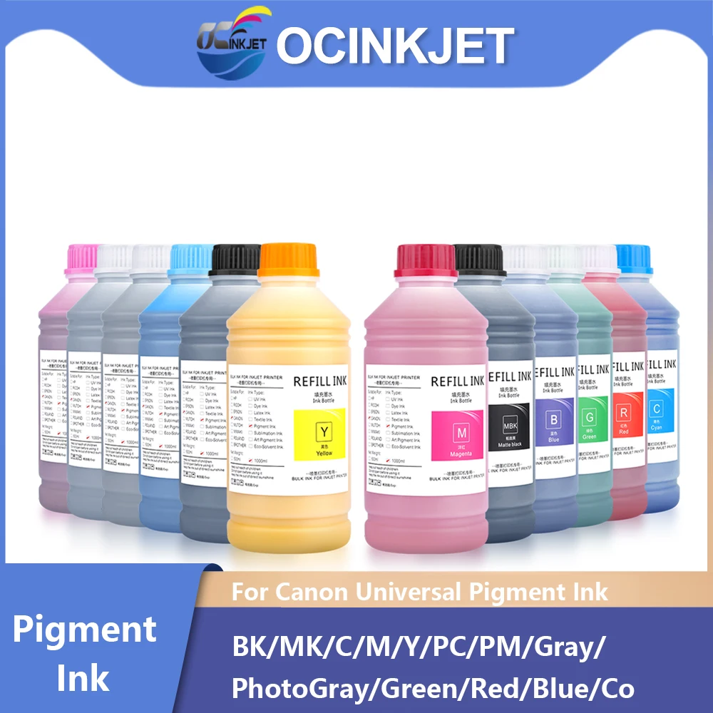 

1000ML 101 103 701 703 706 Water Based Pigment Ink Universal For Canon iPF W6400 W6200 W7250 W8400 W8200 W7200 Printer 13 Colors
