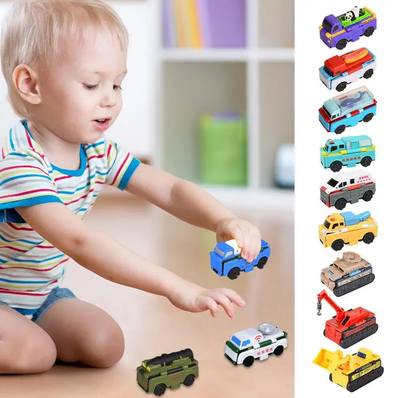 

Мини-трансформер для детей, игрушечный автомобиль-трансформер, игрушечные автомобили двойного дизайна, креативные мини-автомобили 2-в-1, игрушечные автомобили-трансформеры, автомобили