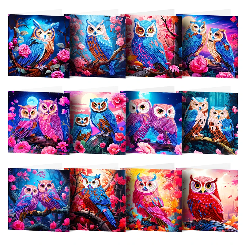 12Pcs Owl Diamond Painting Cards Kit DIY Cartoon Postcards Diamond Mosaic Art Handmade Greeting Cards Holiday Gifts Home Decor
12Pcs Owl Diamond Painting Cards Kit DIY Cartoon Postcards Diamond Mosaic Art Handmade Greeting Cards Holiday Gifts Home Decor
