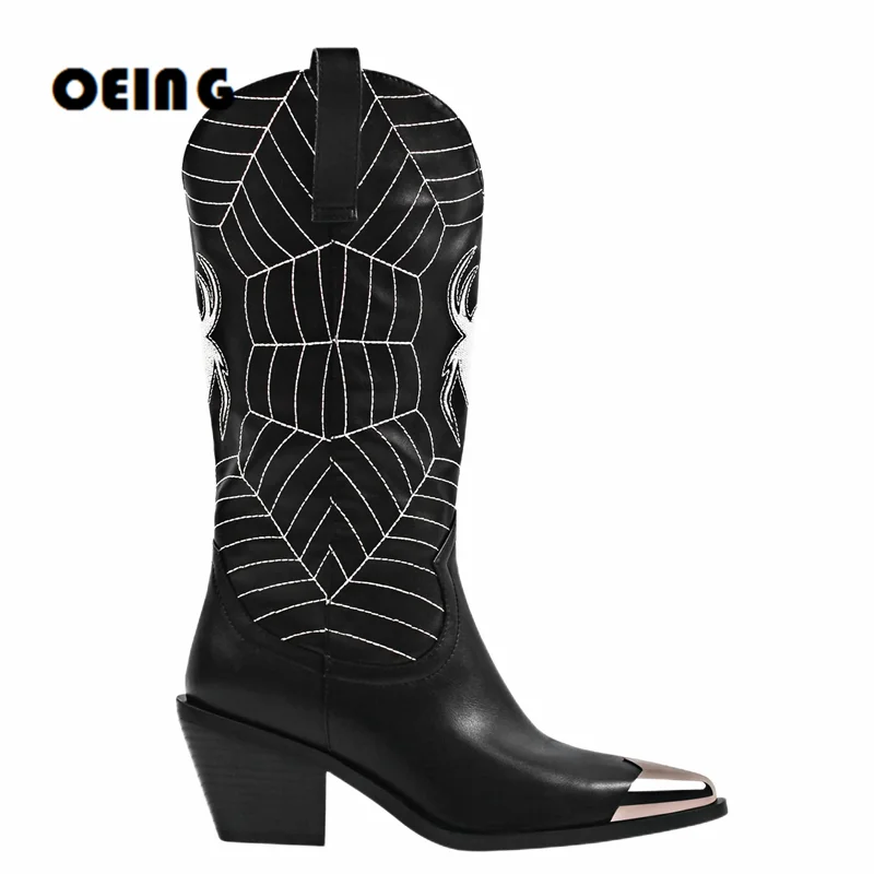 Embroidery Spider Cowboy Boots Faux Leather Mid-Calf Boots Western Cowgirl Boots Pointed Toe Chunky Block Heels Shoes For Woman
Embroidery Spider Cowboy Boots Faux Leather Mid-Calf Boots Western Cowgirl Boots Pointed Toe Chunky Block Heels Shoes For Woman