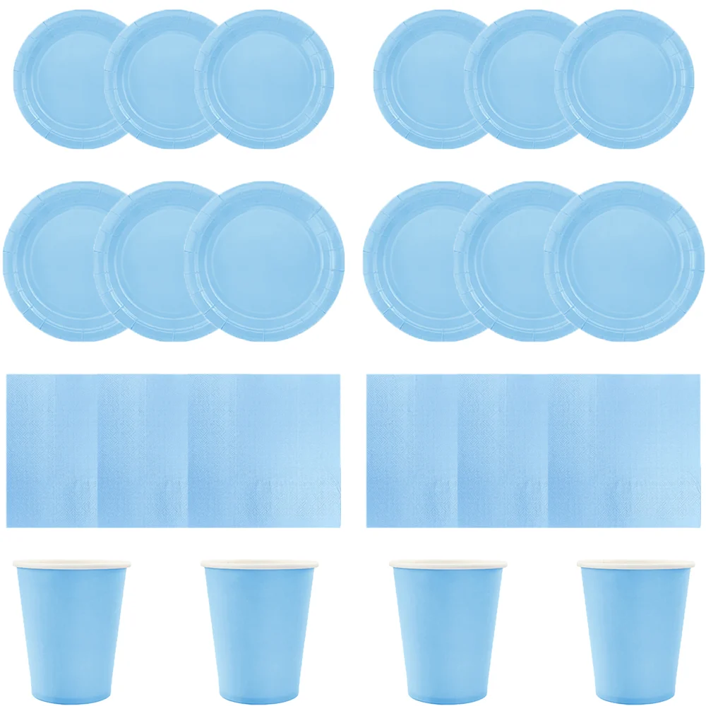 

Однотонные яркие синие наборы, украшения на день рождения для женской одноразовой посуды, бумажные салфетки, чашки, тарелки, скатерти, товары для одежды