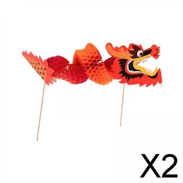 

2xChinese New Year Paper Dragon Art Crafts for Spring Festival ,Party