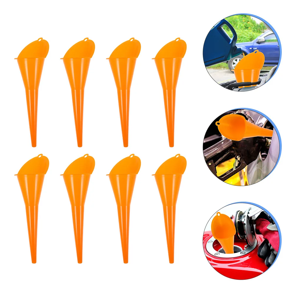 

8 Pcs Funnel Car Fuel Gas Tank Funnels Gasoline Motorcycle Plastic Motorbike Filling Anti-splash