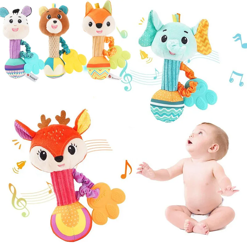Baby Teething Rattle Toys Infant Development Hand Grip Baby Toys Newborn Soft Handbell Shaker Squeaky Sensory Rattles for Babies
Baby Teething Rattle Toys Infant Development Hand Grip Baby Toys Newborn Soft Handbell Shaker Squeaky Sensory Rattles for Babies