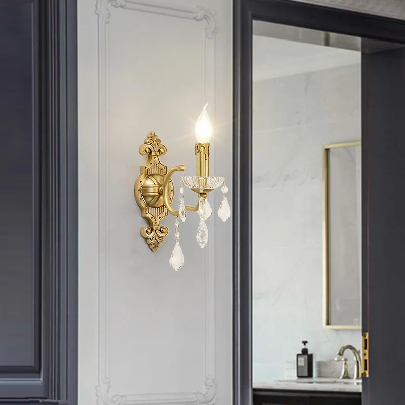 European Style French All-copper Crystal Wall Lamp Bedroom Bed Simple Living Room Restaurant Hotel Creative Aisle Staircase Lamp
European Style French All-copper Crystal Wall Lamp Bedroom Bed Simple Living Room Restaurant Hotel Creative Aisle Staircase Lamp