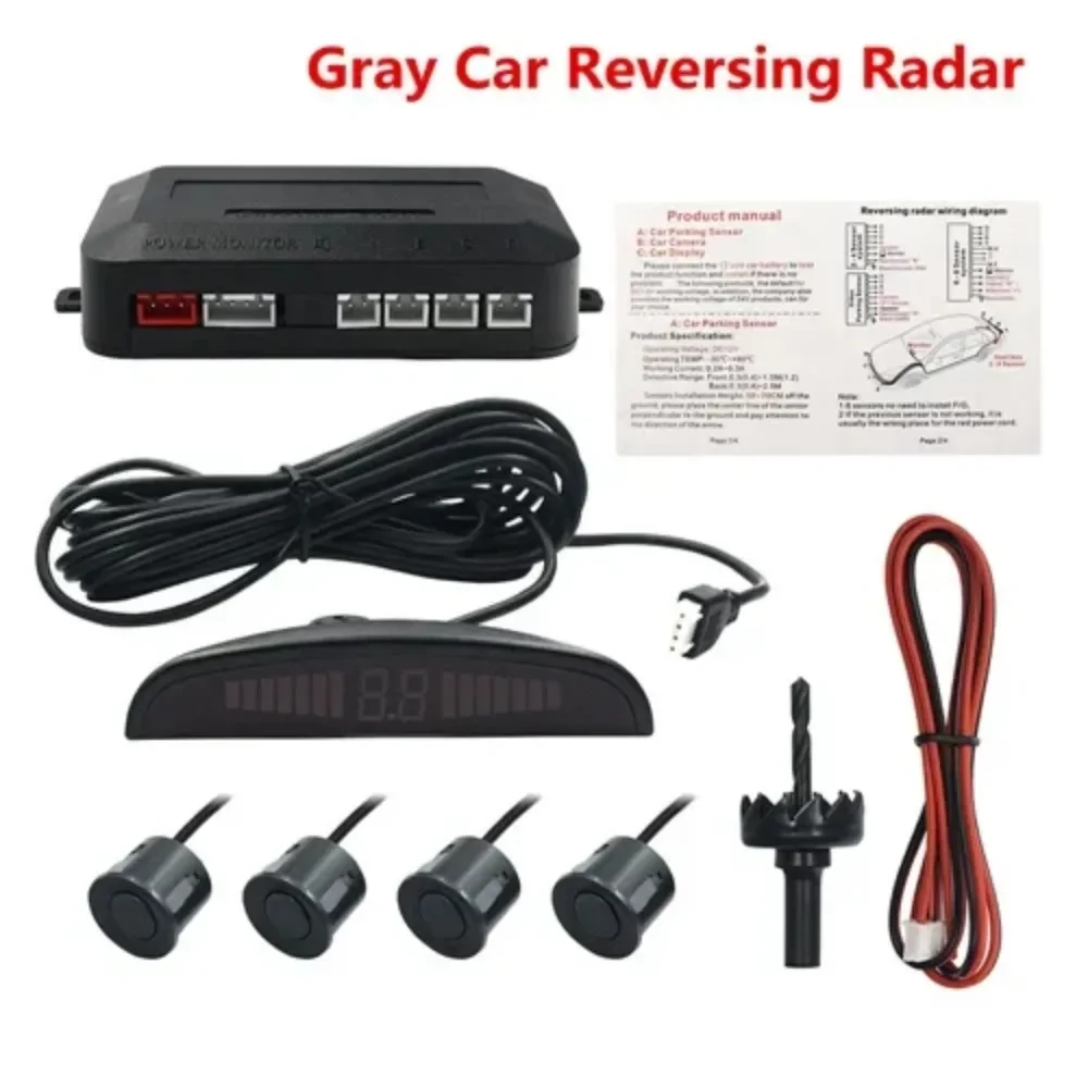 

Car Parking Assistance Car Auto Reverse Backup Radar System Parking Sensor Kit Car Vehicle Reversing Radar Alarm/Buzzer Reminder