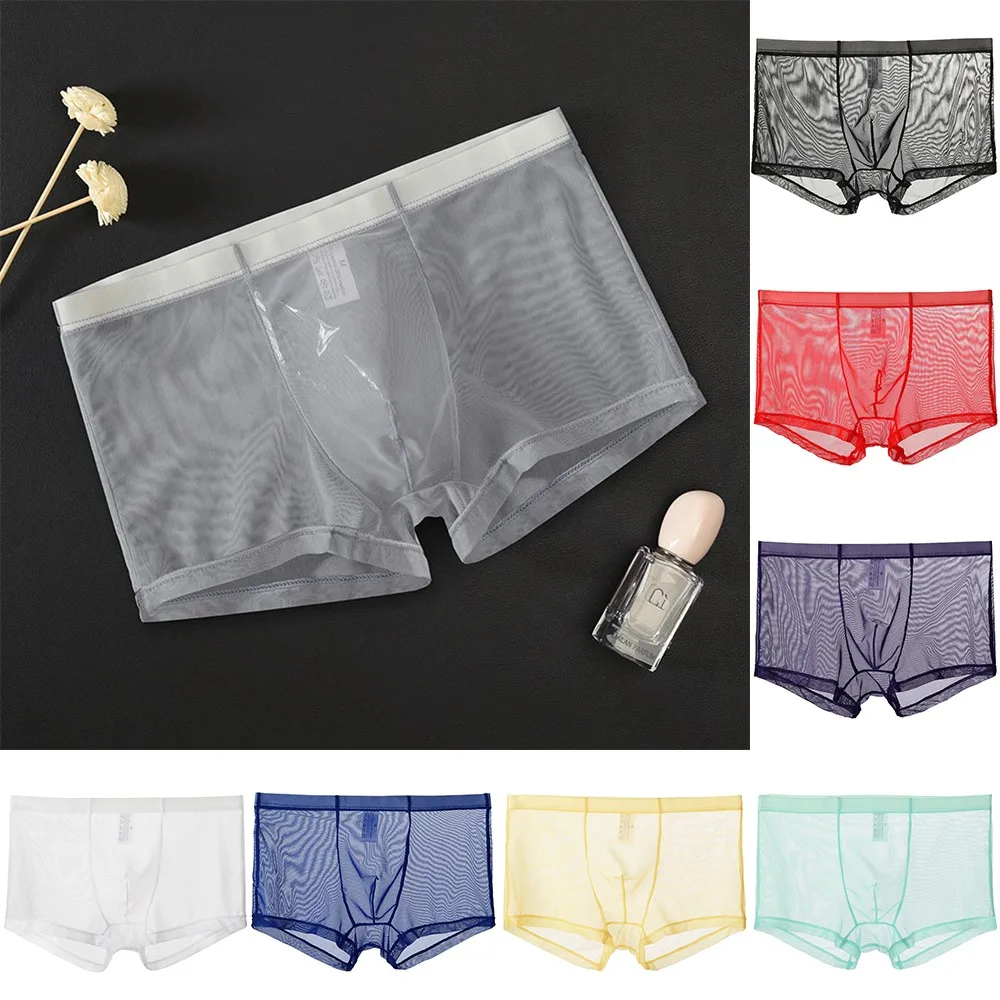 

Sexy Men Mesh Thin Transparent Boxers Briefs U-Convex Pouch Underwear Shorts Trunks Underpant Mesh Mens Sexy Boxer Brief Shorts