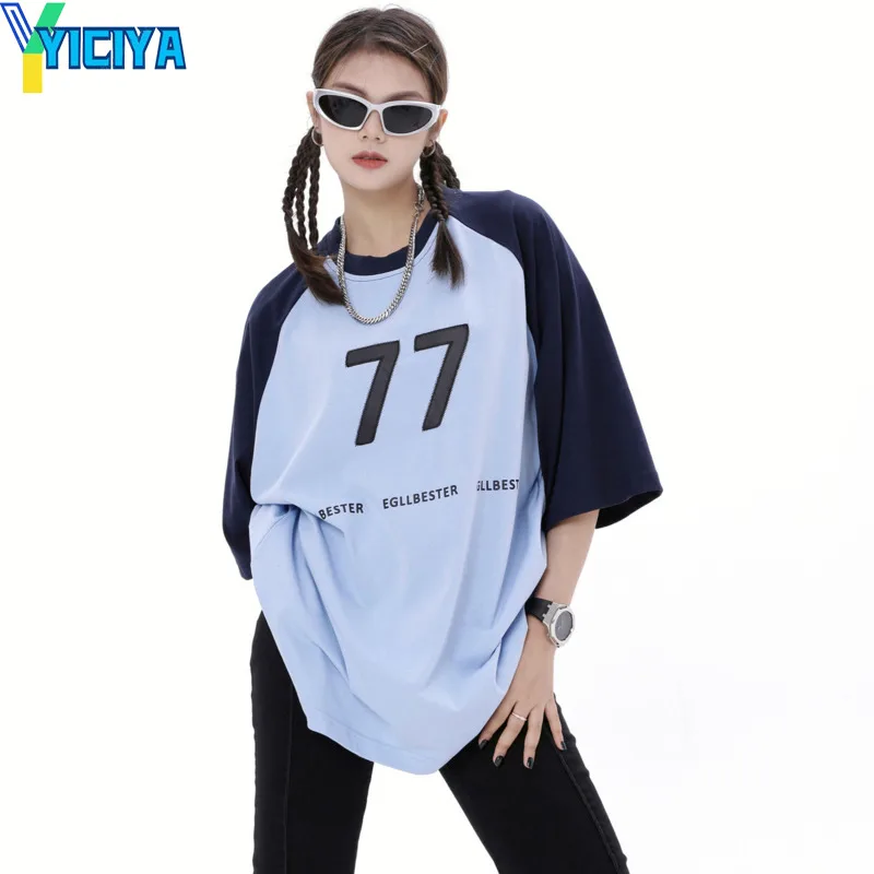 YICIYA T-shirt y2k Top women t-shirts crop top splicing short sleeve Oversized tshirts American racing tees shirt Woman clothing
YICIYA T-shirt y2k Top women t-shirts crop top splicing short sleeve Oversized tshirts American racing tees shirt Woman clothing
