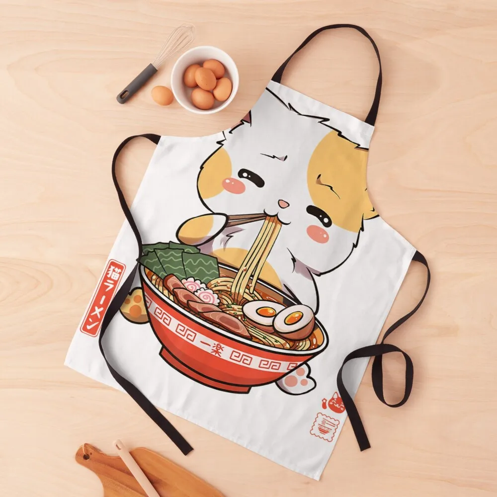 

Kawaii Neko Ramen Cute Ramen Cat Japanese Noodle Funny Anime Apron aprons kitchen custom kitchen apron woman Kitchen things